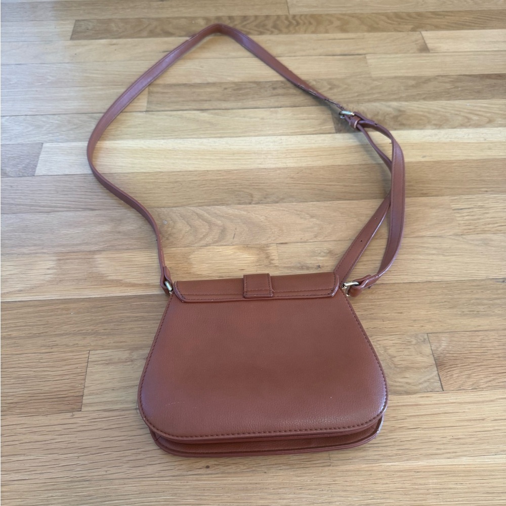 Vintage Style Western Buckle Crossbody Bag - Brown Faux Leather Y2K Boho - Picture 10 of 10